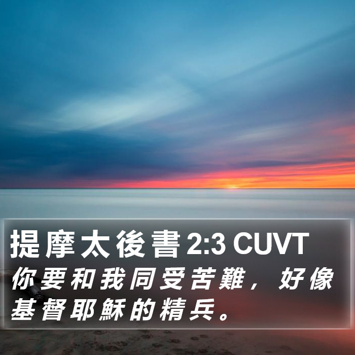 提 摩 太 後 書 2:3 CUVT Bible Study