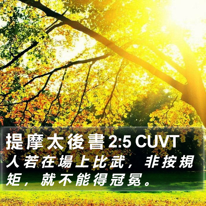 提 摩 太 後 書 2:5 CUVT Bible Study