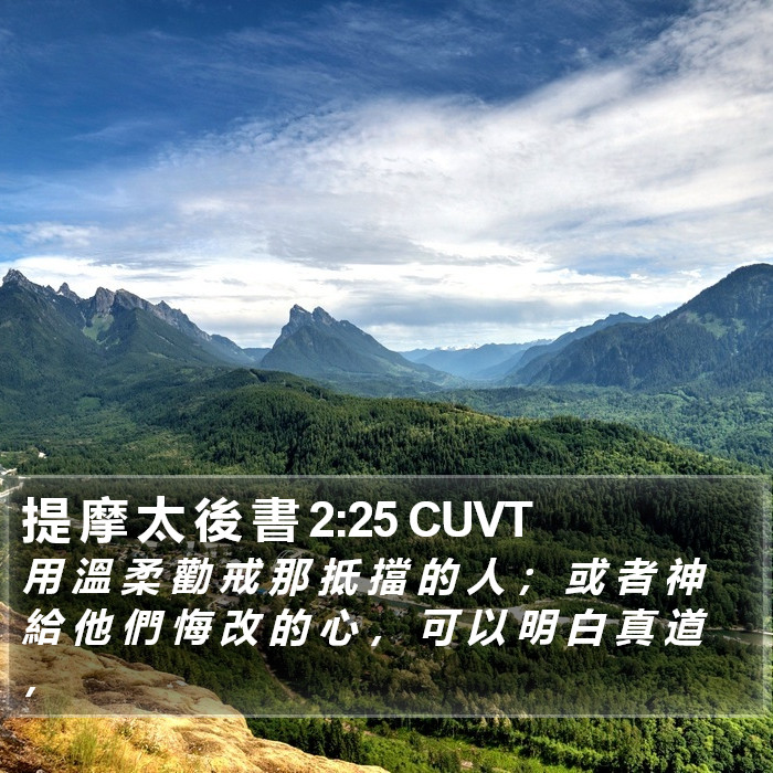 提 摩 太 後 書 2:25 CUVT Bible Study