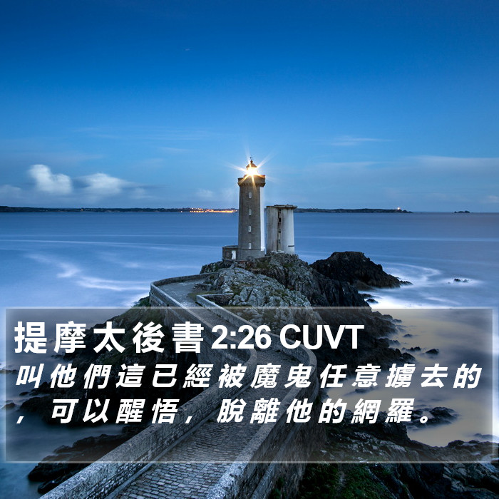 提 摩 太 後 書 2:26 CUVT Bible Study