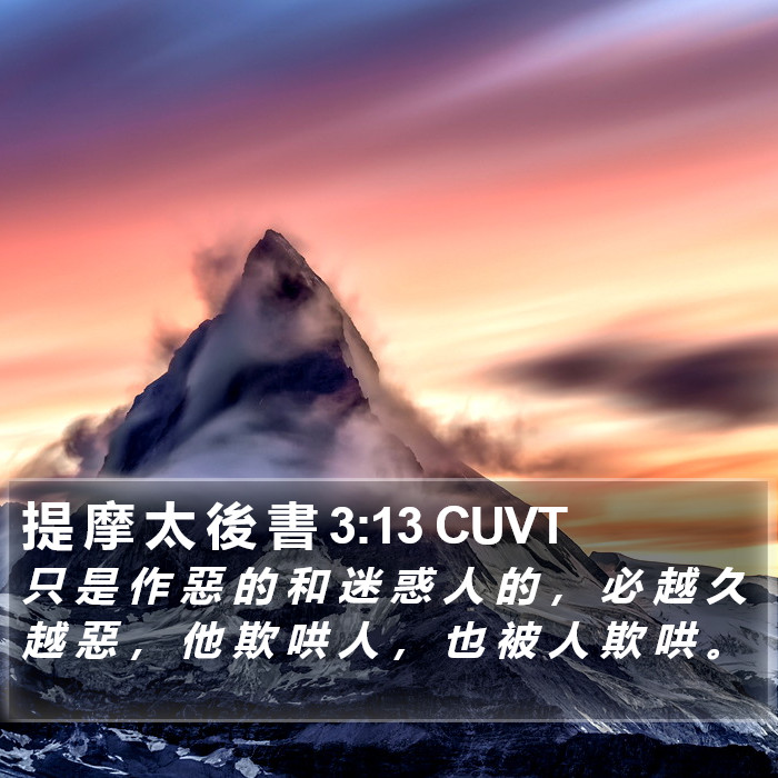 提 摩 太 後 書 3:13 CUVT Bible Study