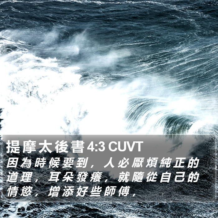 提 摩 太 後 書 4:3 CUVT Bible Study