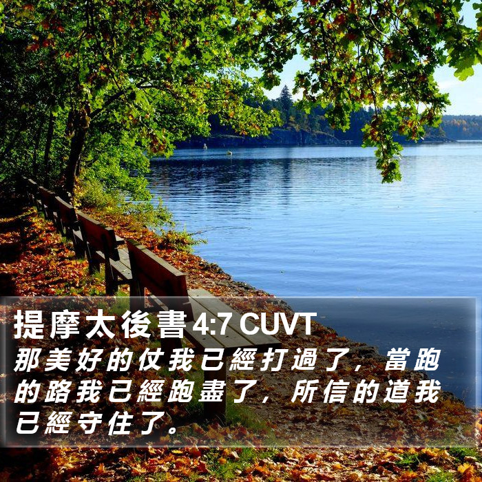 提 摩 太 後 書 4:7 CUVT Bible Study