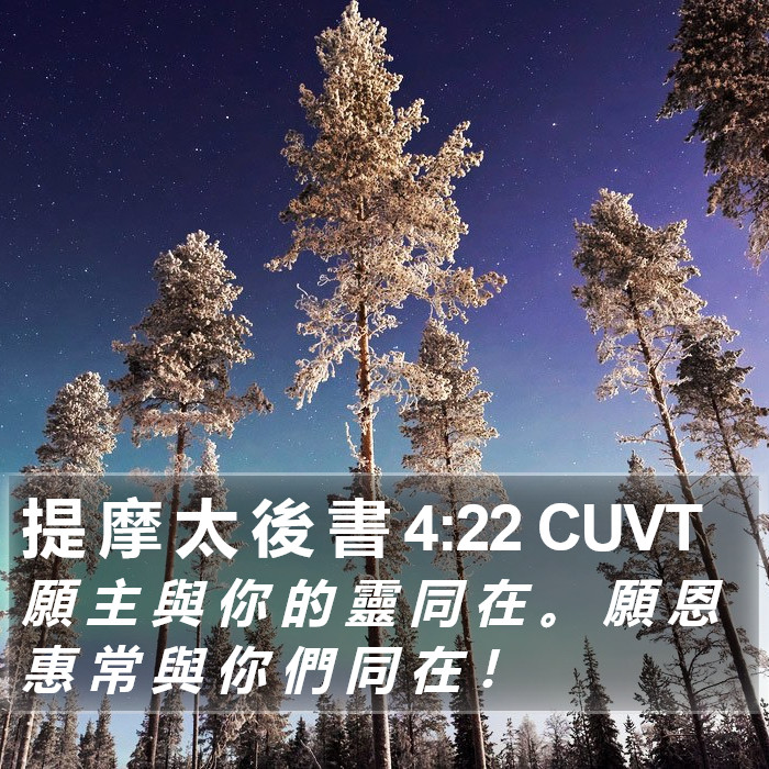 提 摩 太 後 書 4:22 CUVT Bible Study