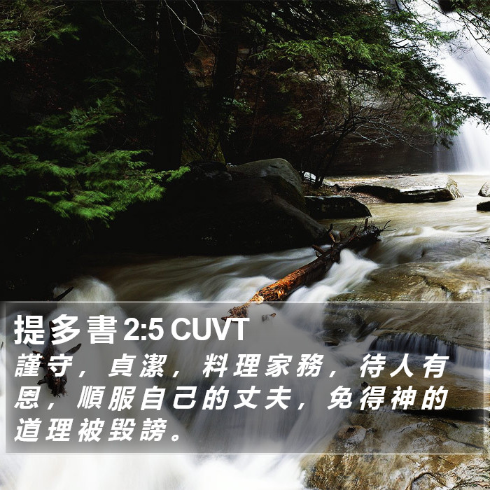 提 多 書 2:5 CUVT Bible Study