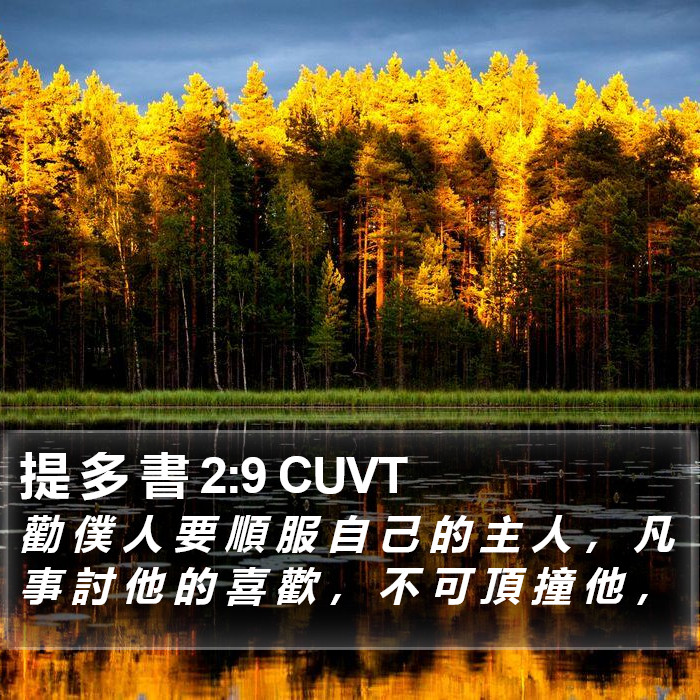 提 多 書 2:9 CUVT Bible Study