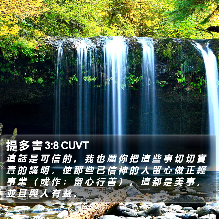 提 多 書 3:8 CUVT Bible Study