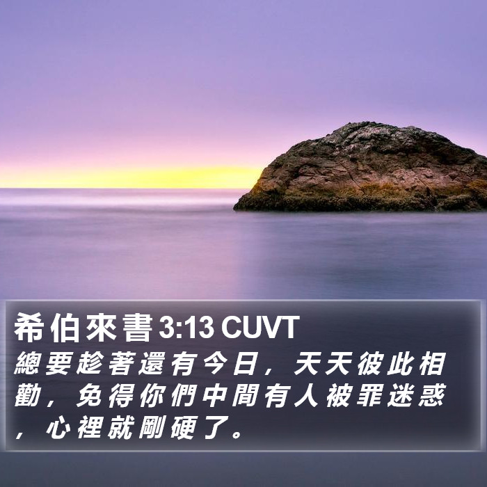 希 伯 來 書 3:13 CUVT Bible Study