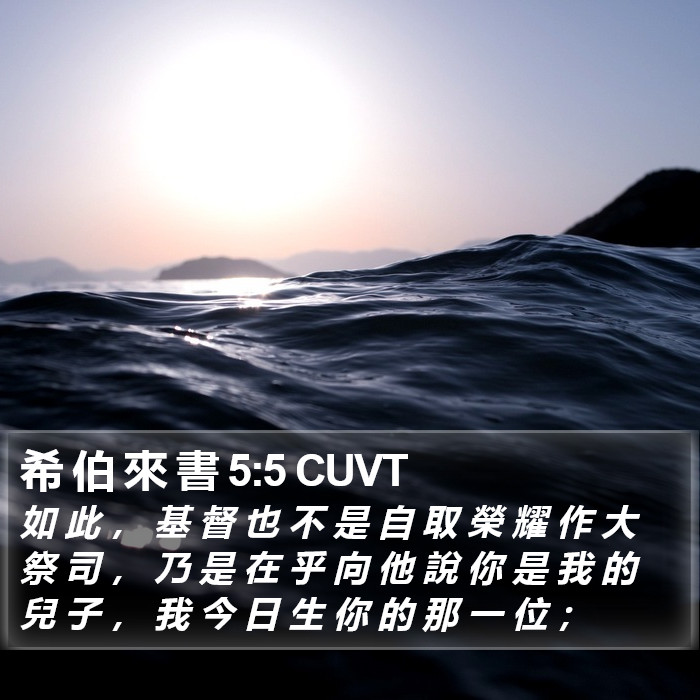 希 伯 來 書 5:5 CUVT Bible Study