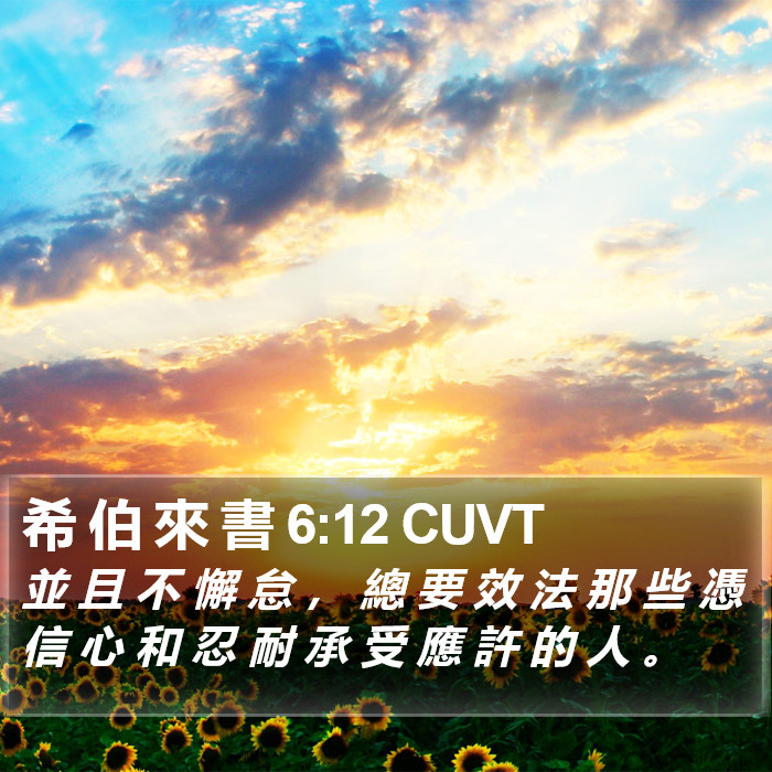 希 伯 來 書 6:12 CUVT Bible Study