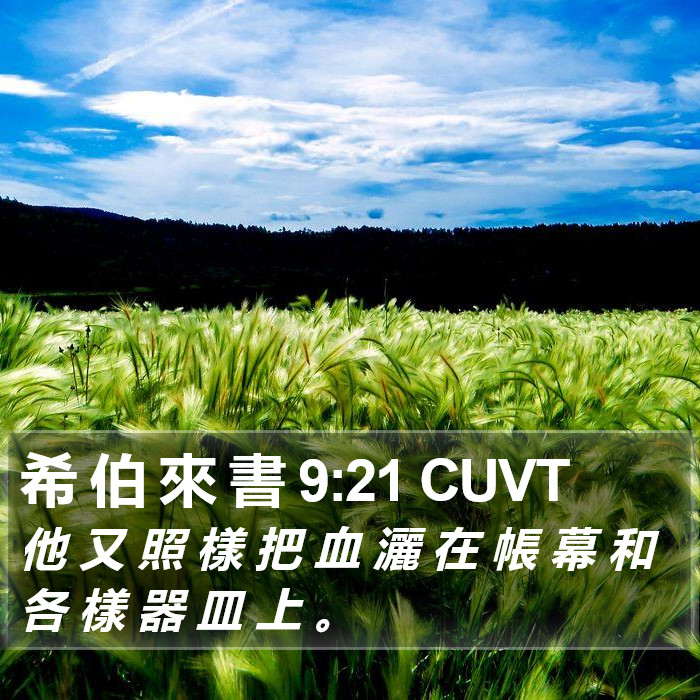 希 伯 來 書 9:21 CUVT Bible Study