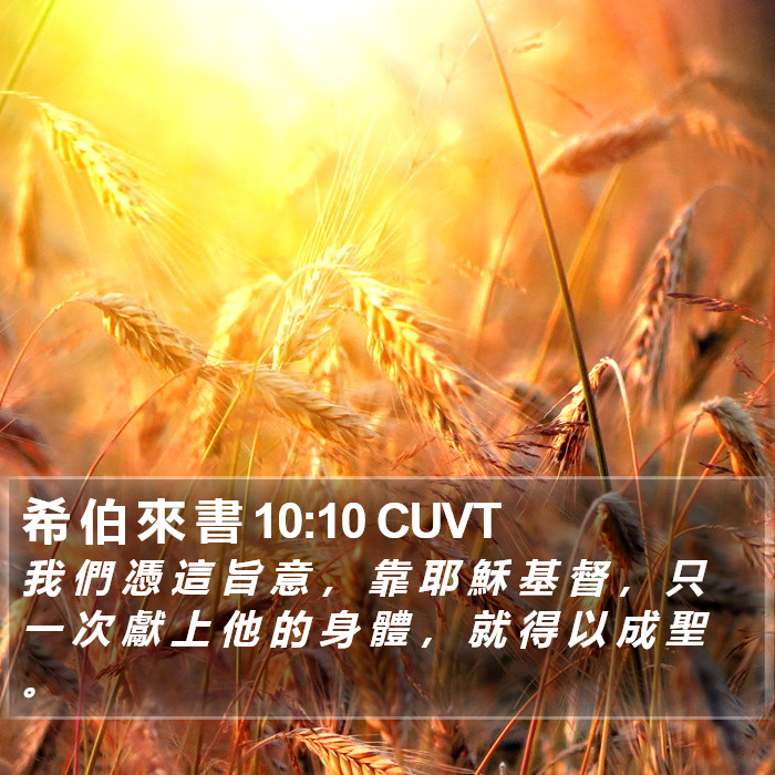 希 伯 來 書 10:10 CUVT Bible Study