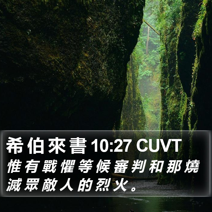 希 伯 來 書 10:27 CUVT Bible Study