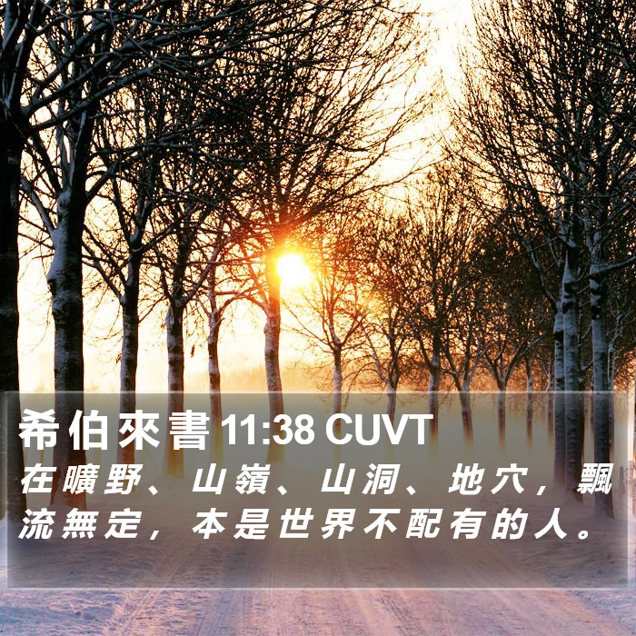 希 伯 來 書 11:38 CUVT Bible Study