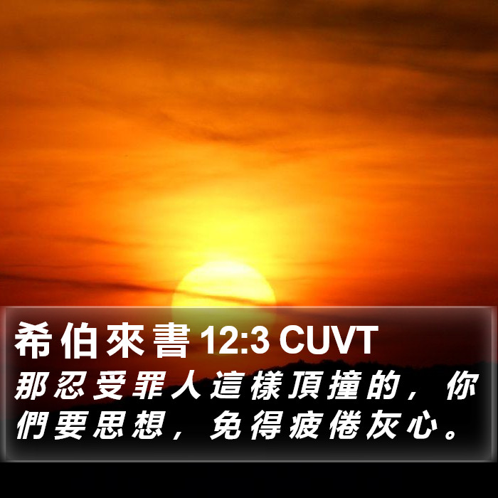 希 伯 來 書 12:3 CUVT Bible Study