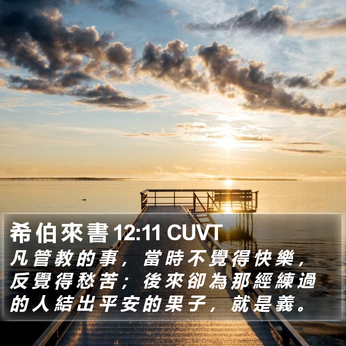 希 伯 來 書 12:11 CUVT Bible Study