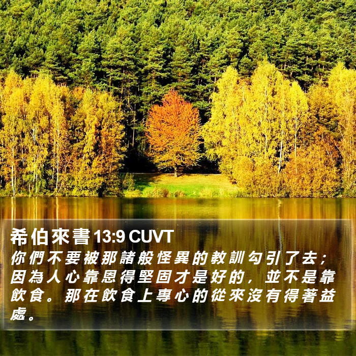 希 伯 來 書 13:9 CUVT Bible Study