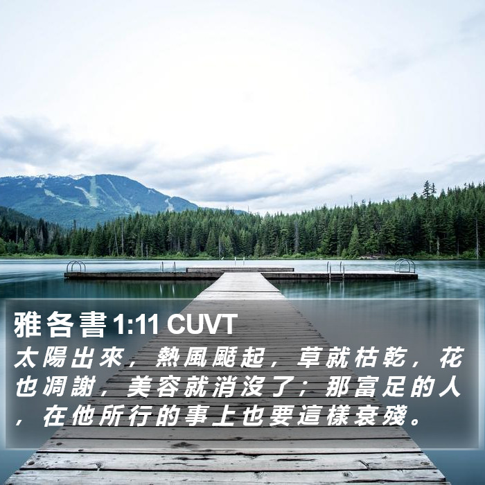 雅 各 書 1:11 CUVT Bible Study