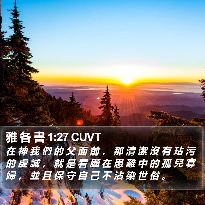 雅 各 書 1:27 CUVT Bible Study