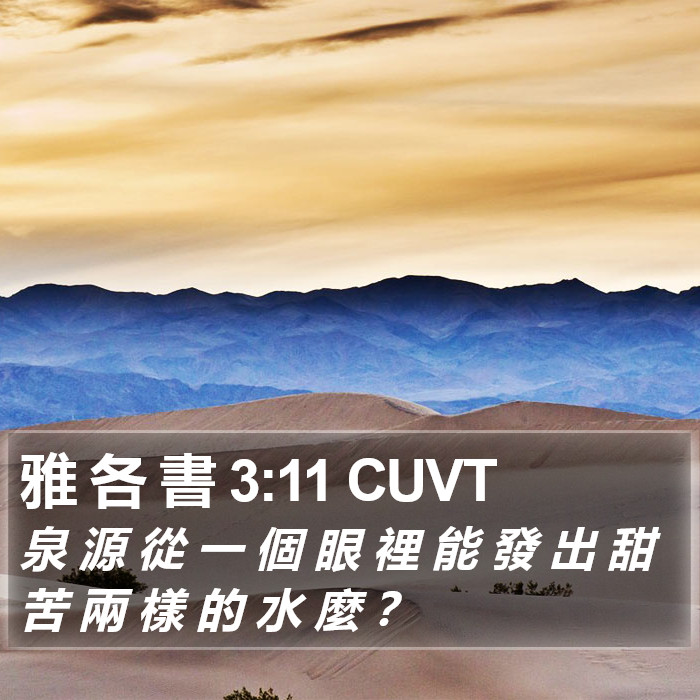 雅 各 書 3:11 CUVT Bible Study