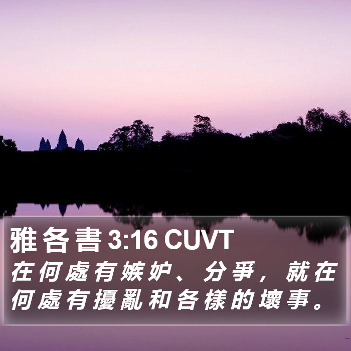 雅 各 書 3:16 CUVT Bible Study