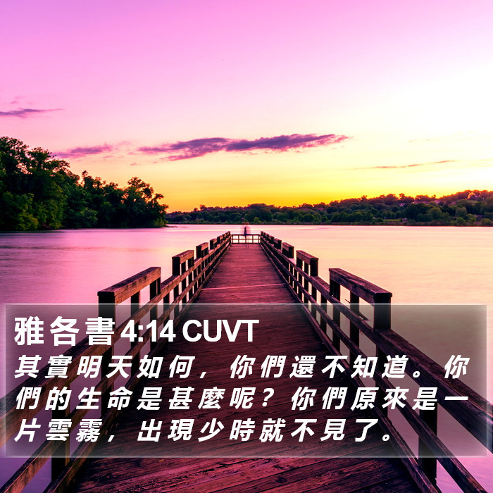 雅 各 書 4:14 CUVT Bible Study