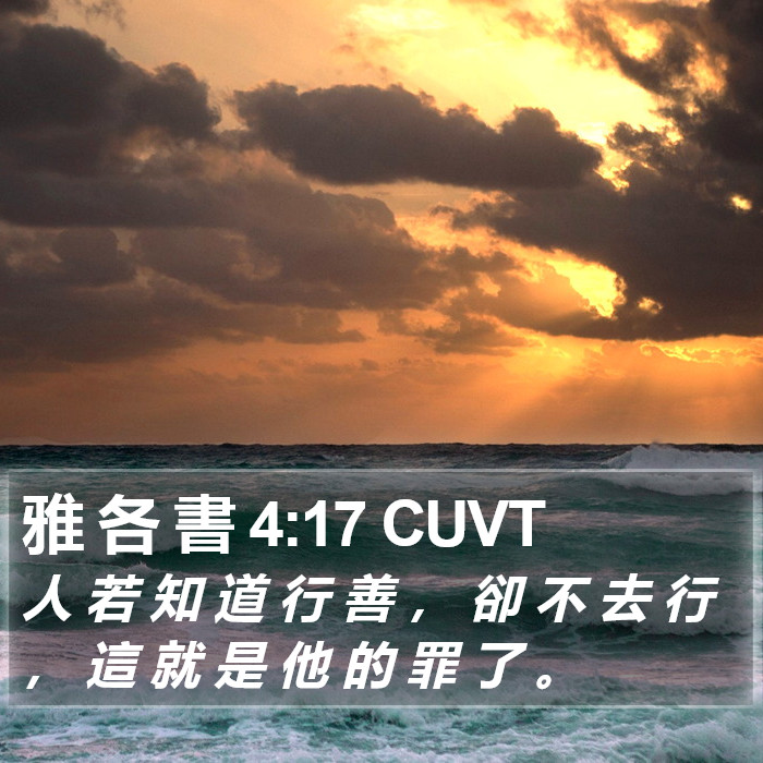 雅 各 書 4:17 CUVT Bible Study