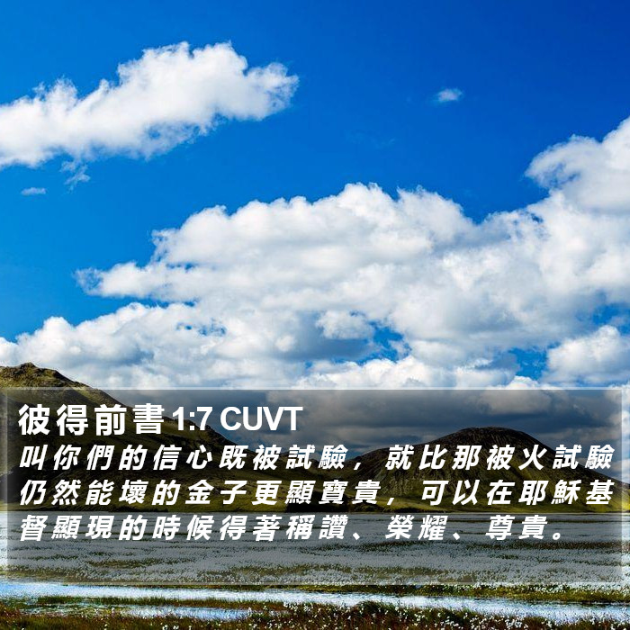 彼 得 前 書 1:7 CUVT Bible Study