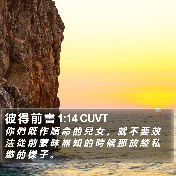 彼 得 前 書 1:14 CUVT Bible Study