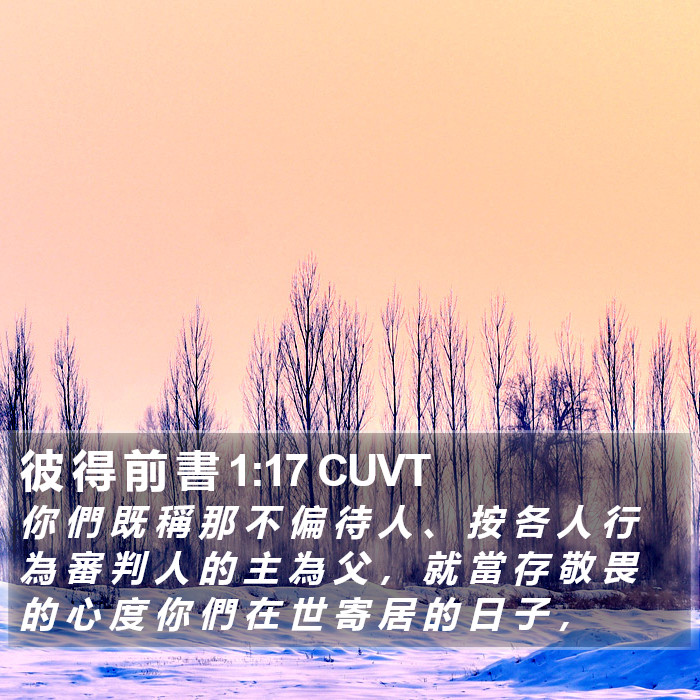 彼 得 前 書 1:17 CUVT Bible Study