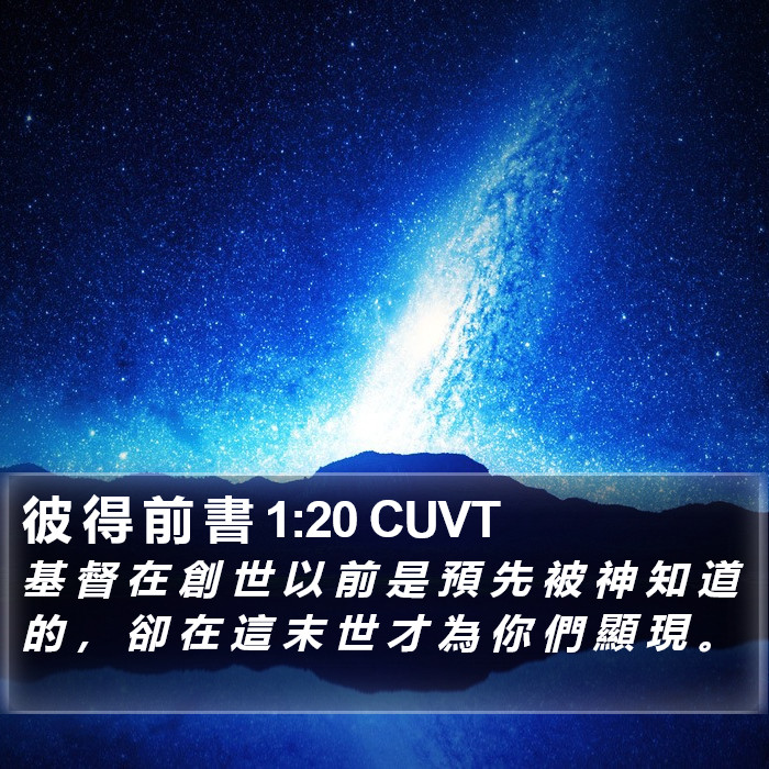 彼 得 前 書 1:20 CUVT Bible Study