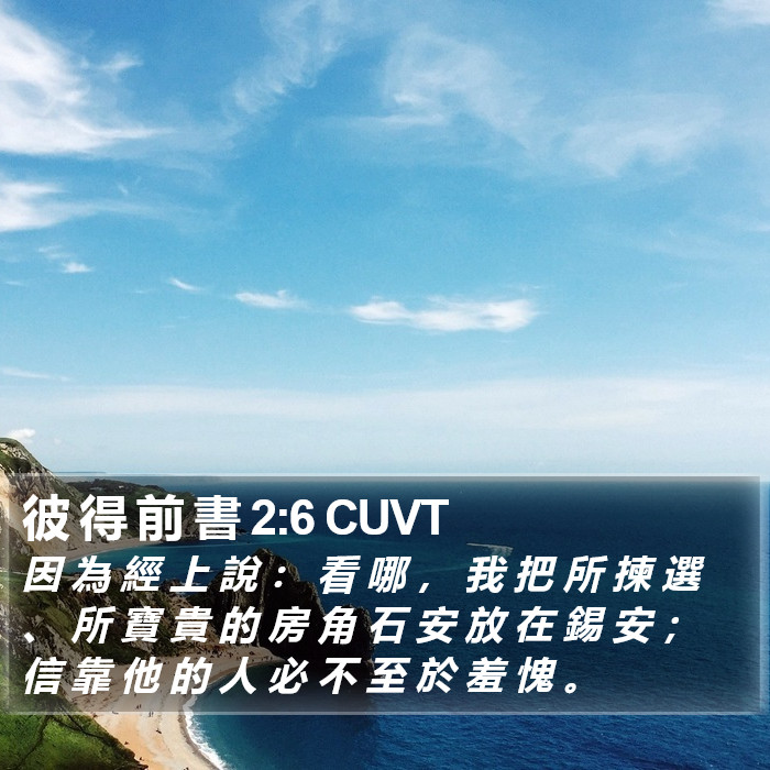 彼 得 前 書 2:6 CUVT Bible Study