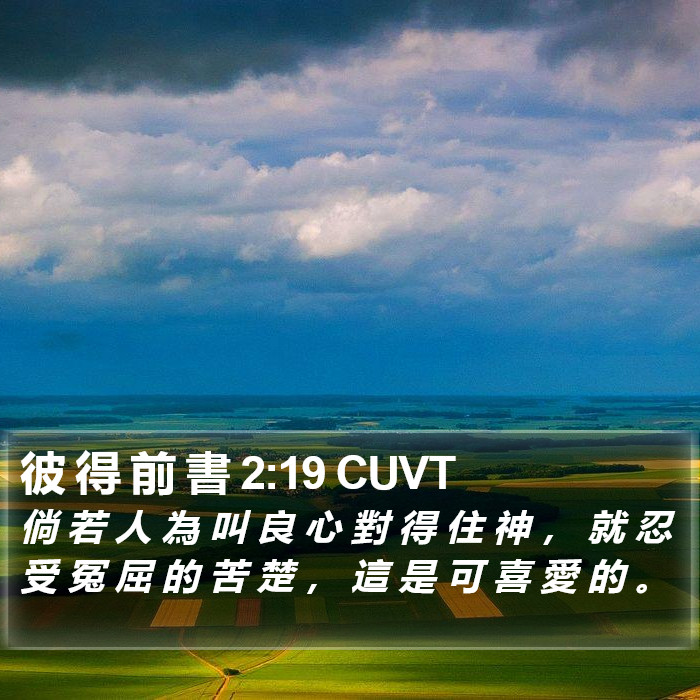 彼 得 前 書 2:19 CUVT Bible Study
