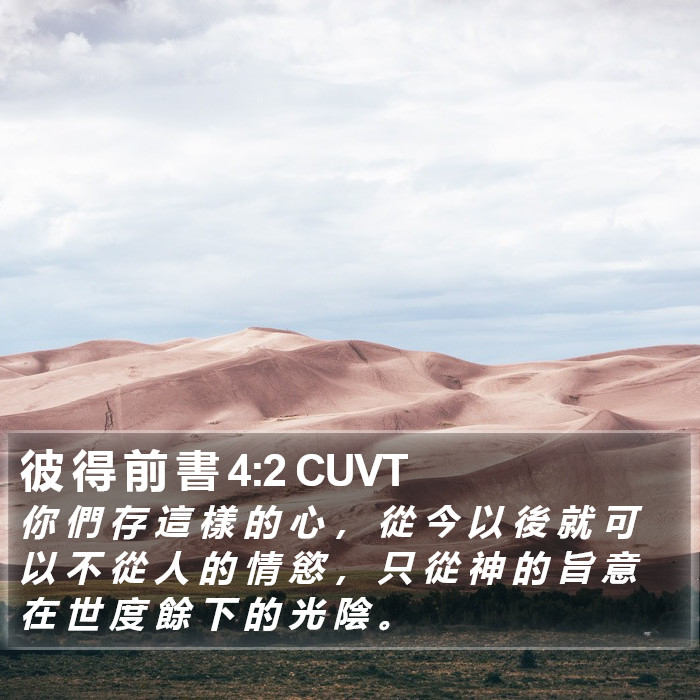 彼 得 前 書 4:2 CUVT Bible Study
