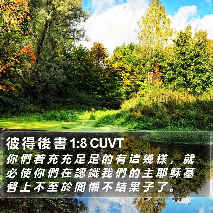 彼 得 後 書 1:8 CUVT Bible Study