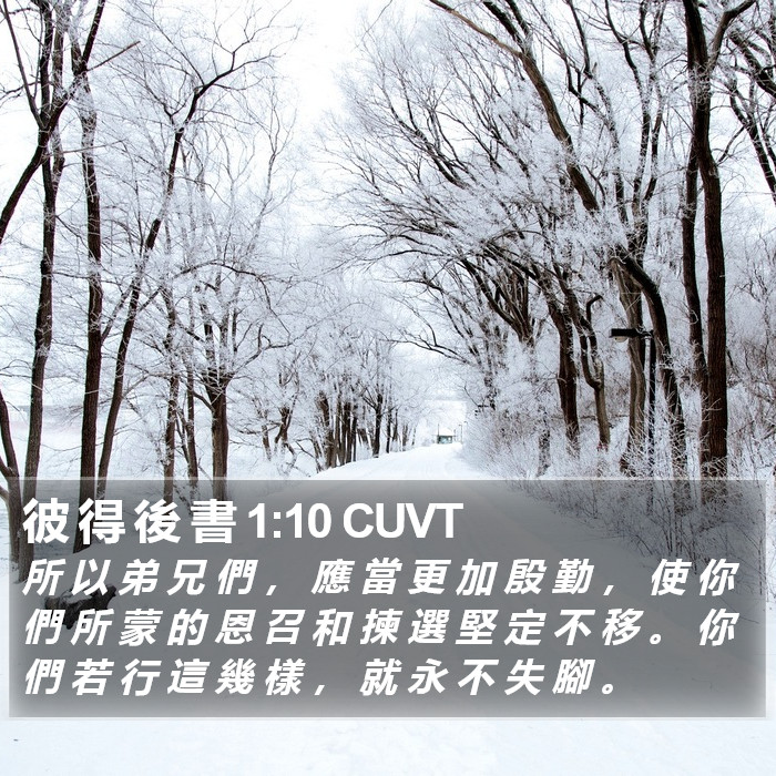 彼 得 後 書 1:10 CUVT Bible Study