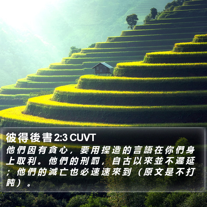 彼 得 後 書 2:3 CUVT Bible Study