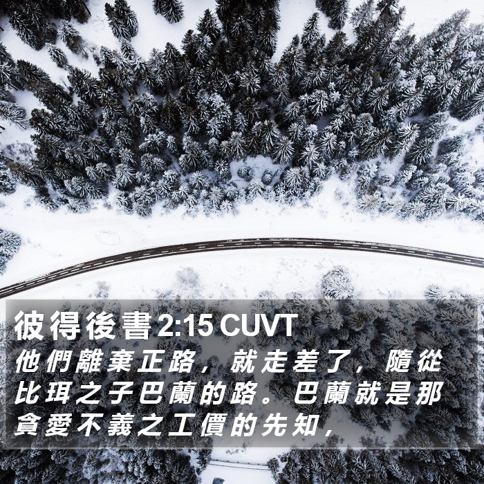 彼 得 後 書 2:15 CUVT Bible Study