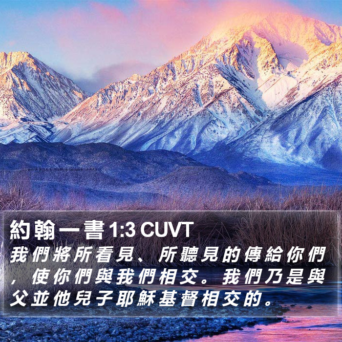 約 翰 一 書 1:3 CUVT Bible Study