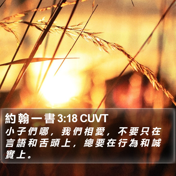 約 翰 一 書 3:18 CUVT Bible Study