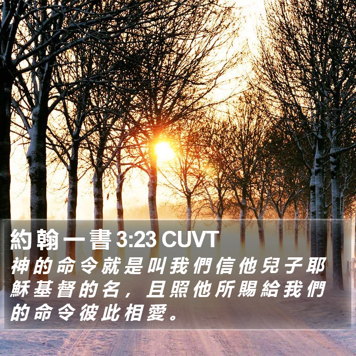 約 翰 一 書 3:23 CUVT Bible Study