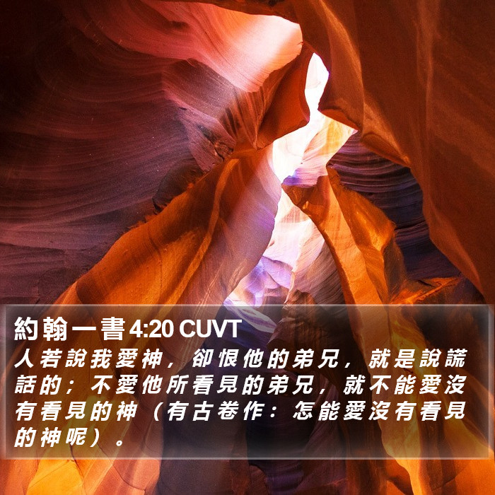 約 翰 一 書 4:20 CUVT Bible Study