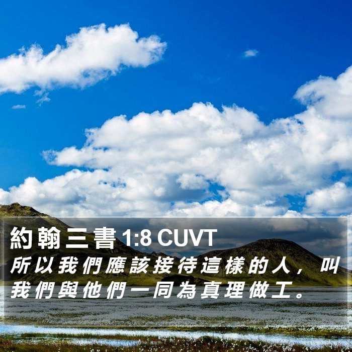 約 翰 三 書 1:8 CUVT Bible Study