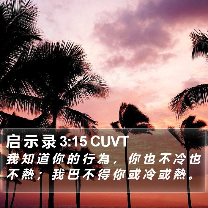 启 示 录 3:15 CUVT Bible Study