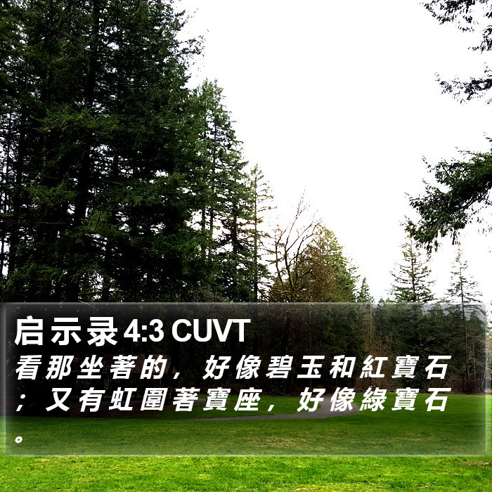 启 示 录 4:3 CUVT Bible Study