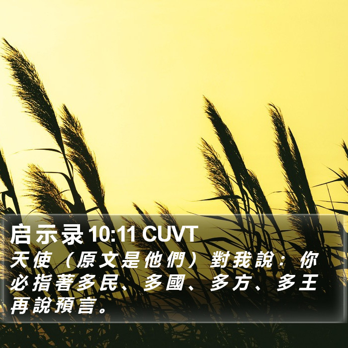 启 示 录 10:11 CUVT Bible Study