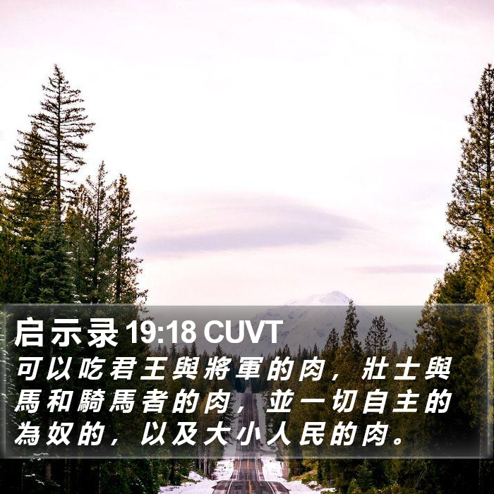 启 示 录 19:18 CUVT Bible Study