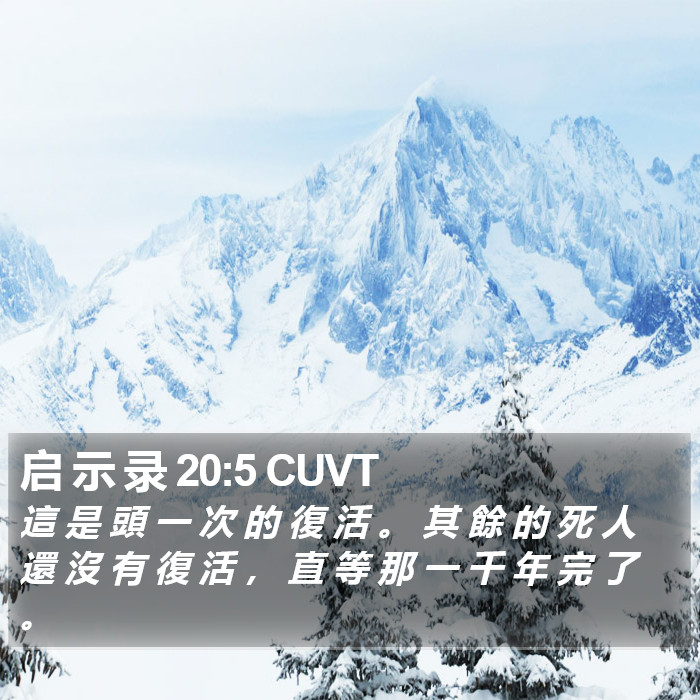 启 示 录 20:5 CUVT Bible Study