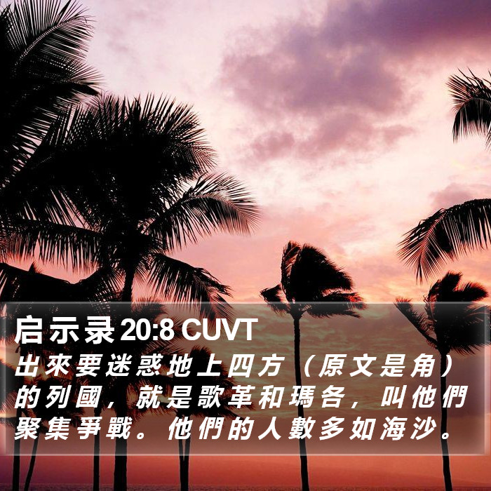 启 示 录 20:8 CUVT Bible Study