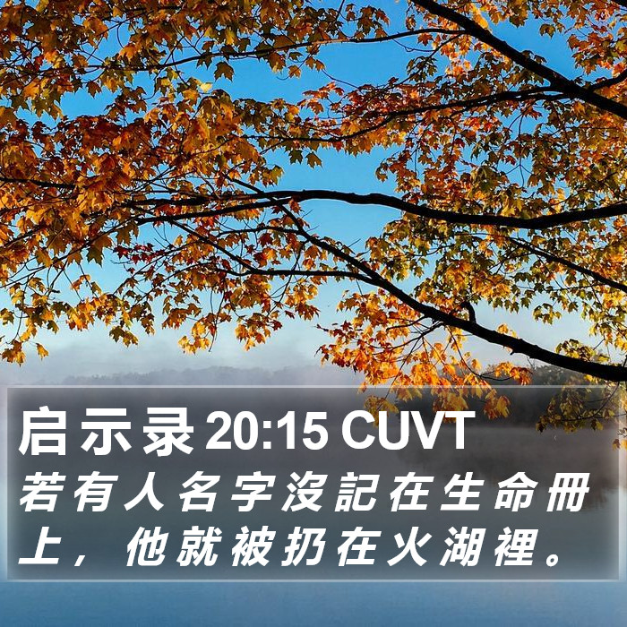 启 示 录 20:15 CUVT Bible Study